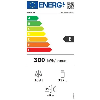 Samsung RB50DG632EB1EO alulfagyasztós, Hűtő:340L, Fagyasztó:168L, hűtőszekrény