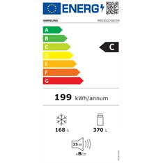 Samsung RB53DG706CS9EO inox, alulfagyasztós, Hűtő:370L, Fagyasztó:168L, No frost hűtőszekrény