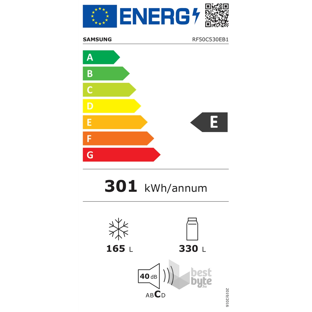 Samsung RF50C530EB1/EO fekete, Side-by-Side, Hűtő:330L, Fagyasztó:165L, Twin Cooling Plus hűtőszekrény