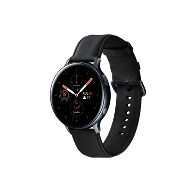 Samsung SM-R820NSKA Watch Active2 44mm fekete okosóra, acél váz / bőr szíj