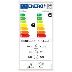 Samsung WD11DG5B15BELE fehér, elöltöltős, max.1400ford., 11 kg/6 kg, mosó-szárítógép
