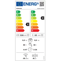 Samsung WD80T4046EE/LE 8 kg elöltöltős mosó-szárítógép