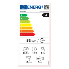 Samsung WW11BB504DAWS6 fehér, elöltöltős, max.1400ford., 11 kg, mosógép