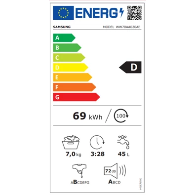 Samsung WW70AA626AE/LE elöltöltős mosógép