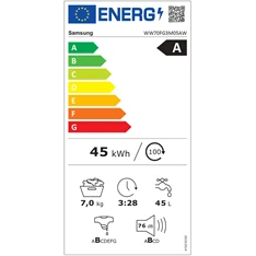 Samsung WW70FG3M05AWLE fehér, elöltöltős, keskeny, max.1400ford., 7 kg, mosógép