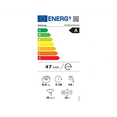 Samsung WW80FG3M05AWLE fehér, elöltöltős, keskeny, max.1400ford., 8 kg, mosógép