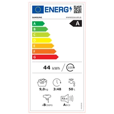 Samsung WW90DG6U85LBU4 9 kg fekete elöltöltős mosógép