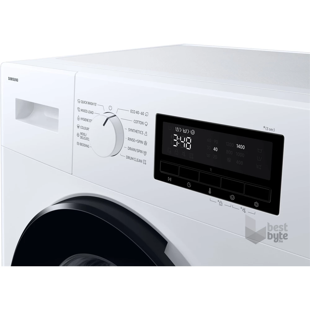 Samsung WW90FG3M05AWLF fehér, elöltöltős, keskeny, max.1400ford., 9 kg, mosógép