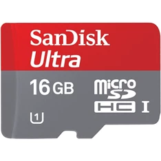 SanDisk 16GB SD micro (SDHC Class 10 UHS-I) Ultra memória kártya adapterrel