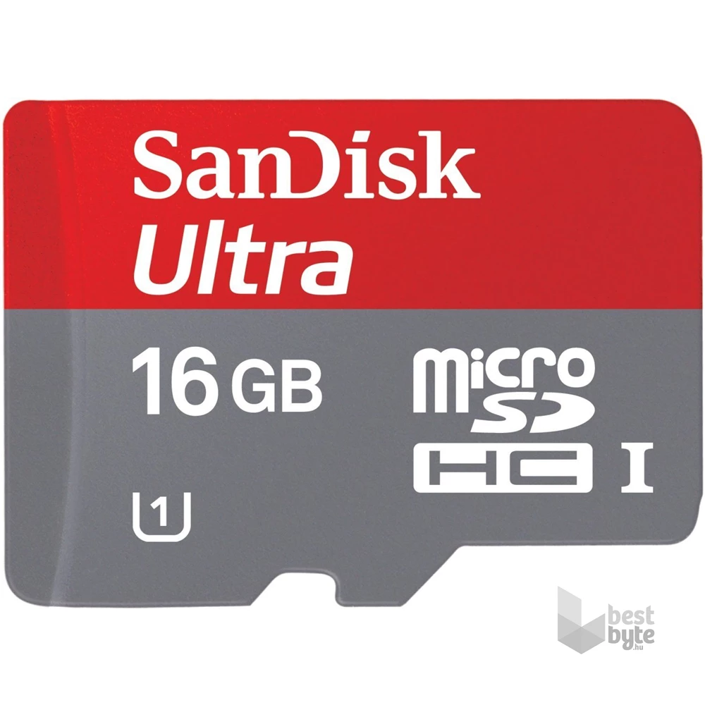 SanDisk 16GB SD micro (SDHC Class 10 UHS-I) Ultra memória kártya adapterrel