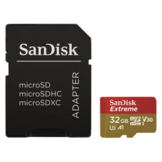 SanDisk 32GB SD micro (SDHC Class 10 UHS-I V30) Extreme Pro memória kártya adapterrel