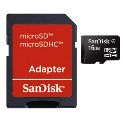 Sandisk 16GB SD micro (SDHC Class 4) memória kártya adapterrel
