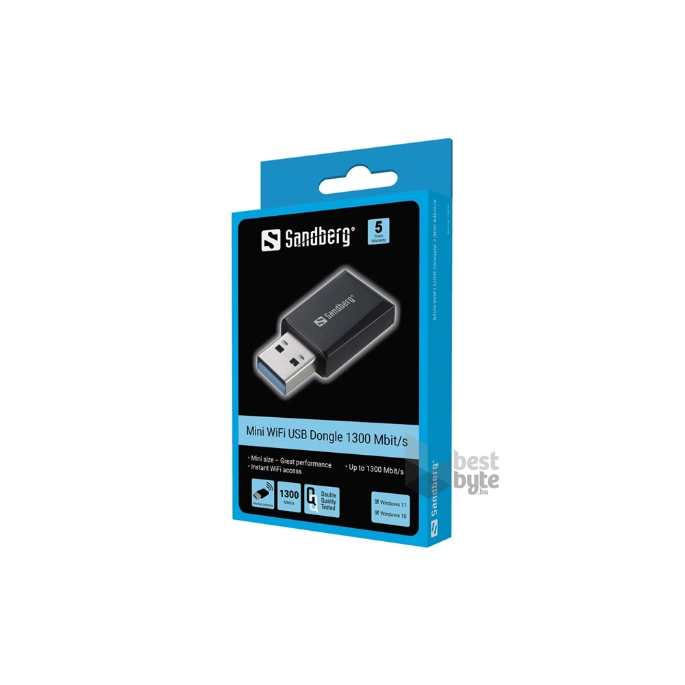 Sandberg 134-41 Mini Wifi Dongle 1300 Mbit/s Bluetooth adapter