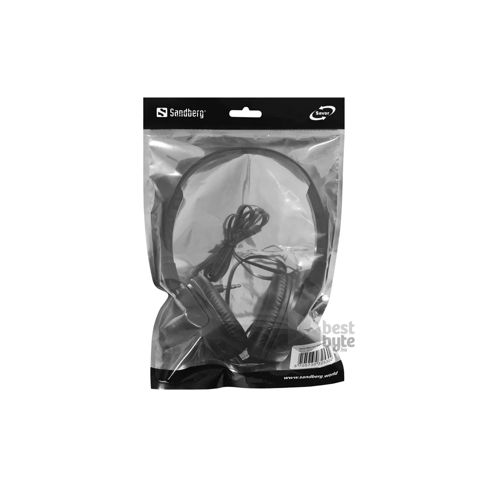 Sandberg 325-30 Saver MiniJack HeadPhone Travel fekete fejhallgató