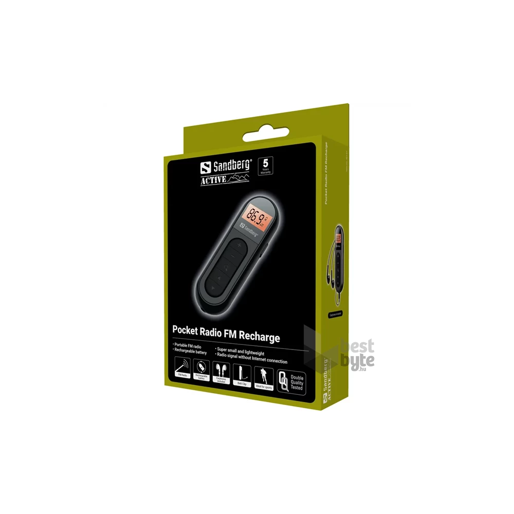 Sandberg 421-01 FM hordozható akkumulátoros zsebrádió
