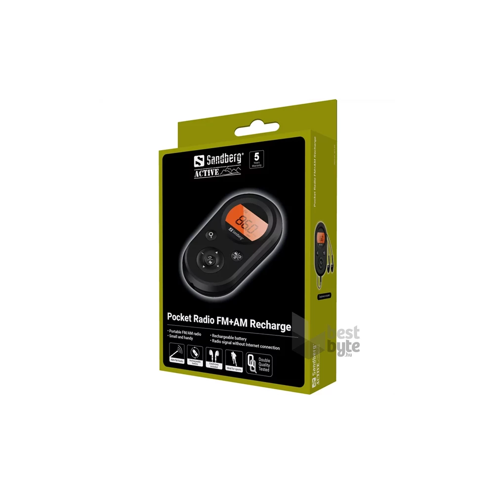 Sandberg 421-02 FM+AM hordozható akkumulátoros zsebrádió
