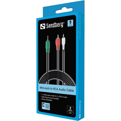 Sandberg 500-97 MiniJack-M->2xRCA-M 2 m kábel