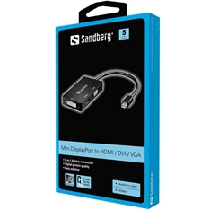 Sandberg MiniDP>HDMI+DVI+VGA adapter