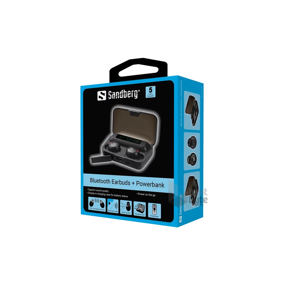 Sandberg True Wireless Bluetooth fülhallgató + powerbank