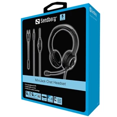 Sandberg (mikrofon, 3,5mm jack, hangerő szabályzó, 1,8m kábel) fekete MiniJack Chat Headset