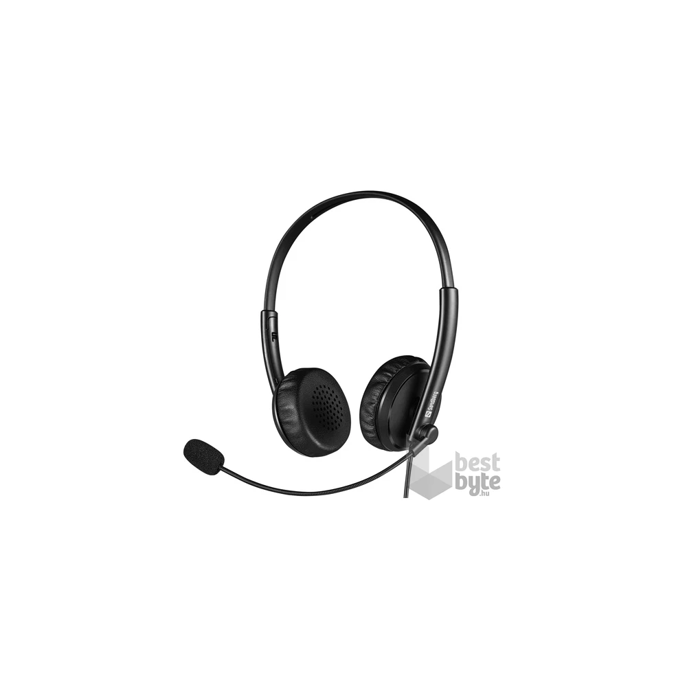 Sandberg (mikrofon, USB+Jack, hangerő szabályzó, 1,5m kábel) fekete 2in1 Office Jack+USB headset