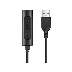 Sandberg (mikrofon, USB+Jack, hangerő szabályzó, 1,5m kábel) fekete 2in1 Office Jack+USB headset