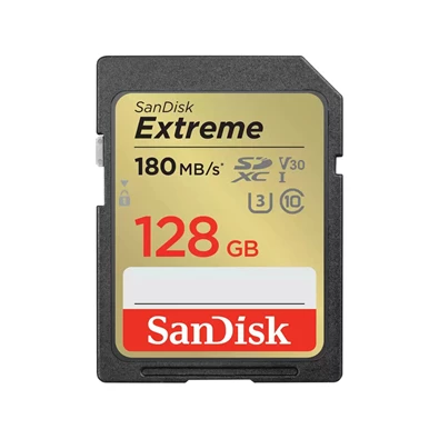 Sandisk 00121580 128GB SD Extreme (SDXC Class 10 UHS-I U3) memóriakártya