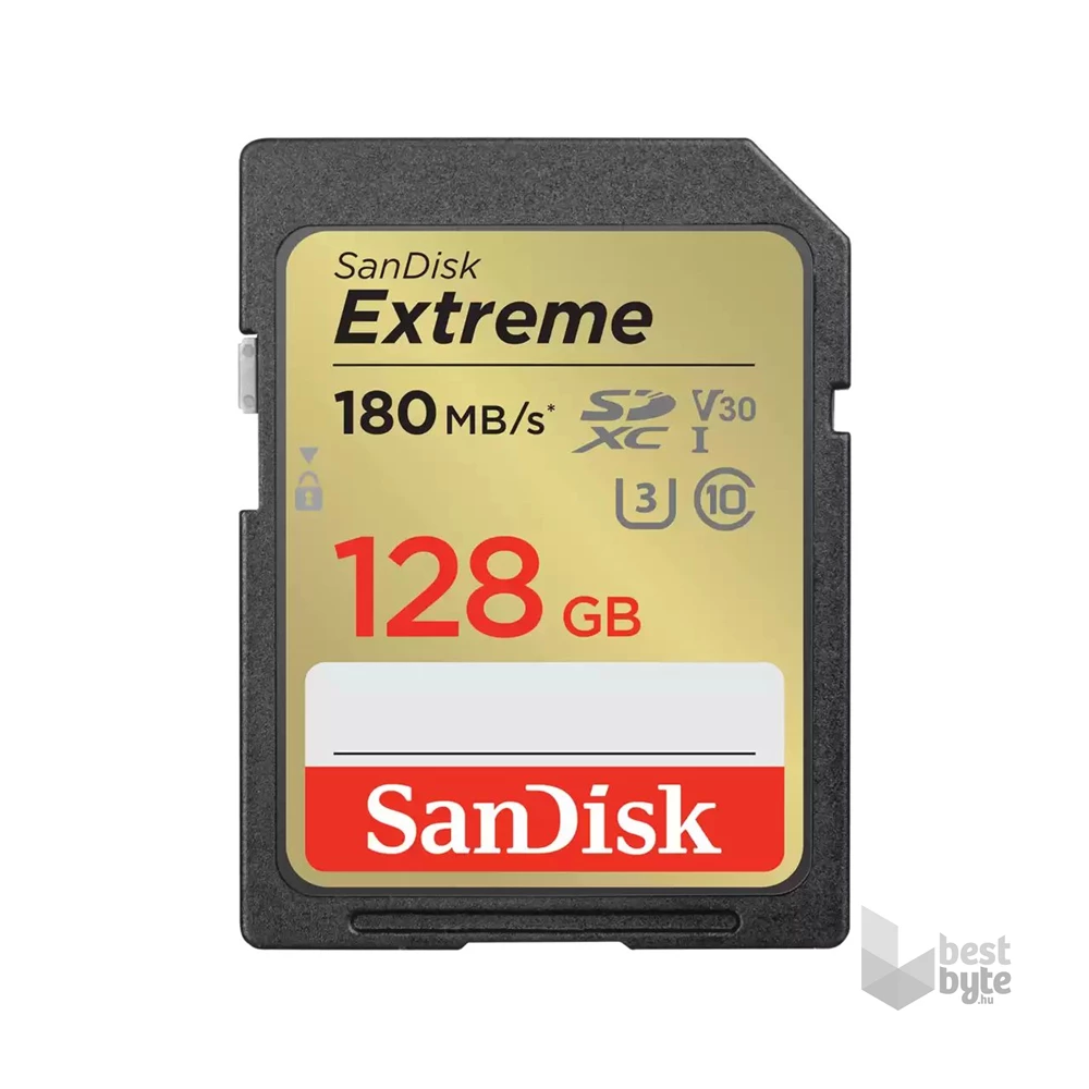 Sandisk 00121580 128GB SD Extreme (SDXC Class 10 UHS-I U3) memóriakártya