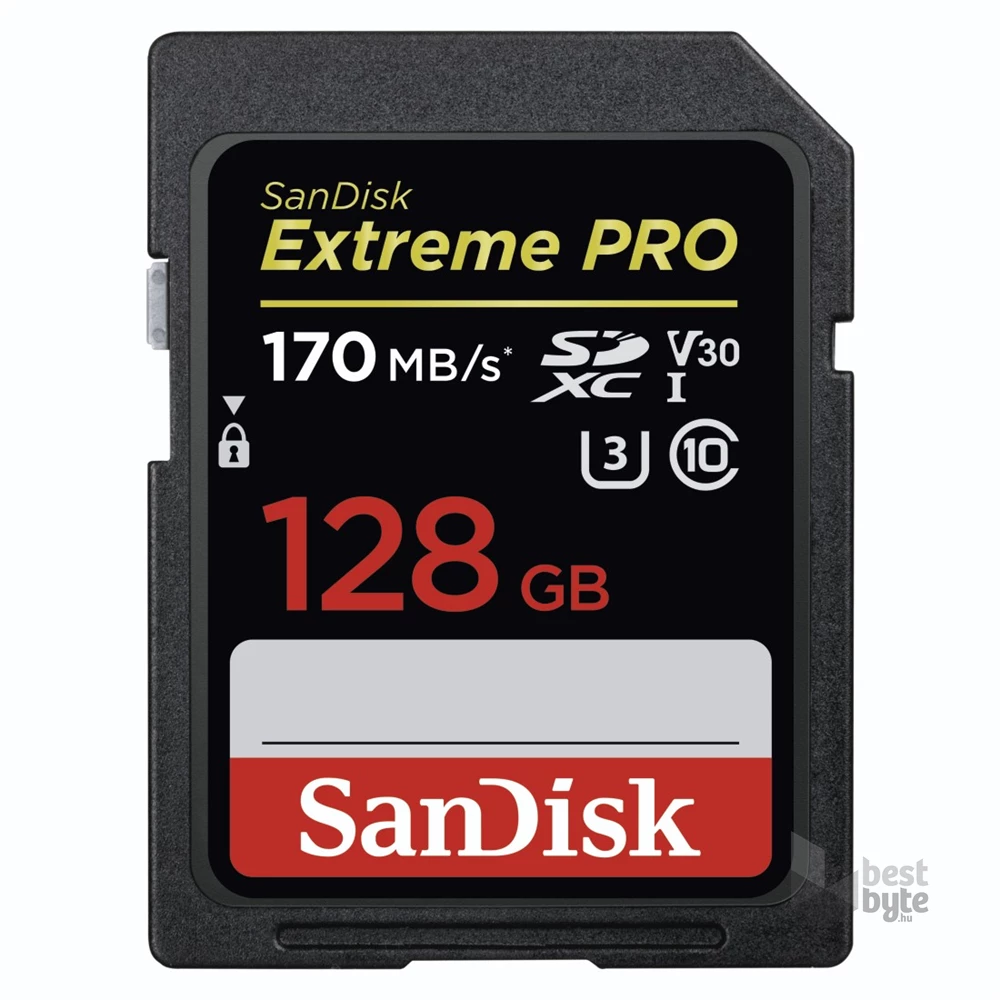 Sandisk 128GB SD (SDXC Class 10 UHS-I U3) Extreme Pro memória kártya