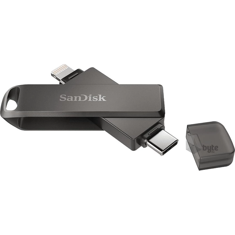Sandisk 128GB USB C/Apple Lightning iXPAND LUXE Fekete (186553) Flash Drive