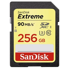 Sandisk 256GB SD (SDXC UHS-I U3) Extreme memória kártya