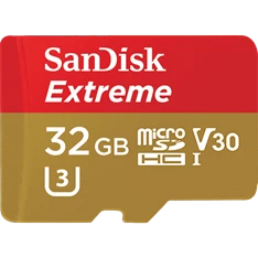 Sandisk 32GB SD micro ( SDHC Class 10) Extreme UHS-I V30 memória kártya adapterrel