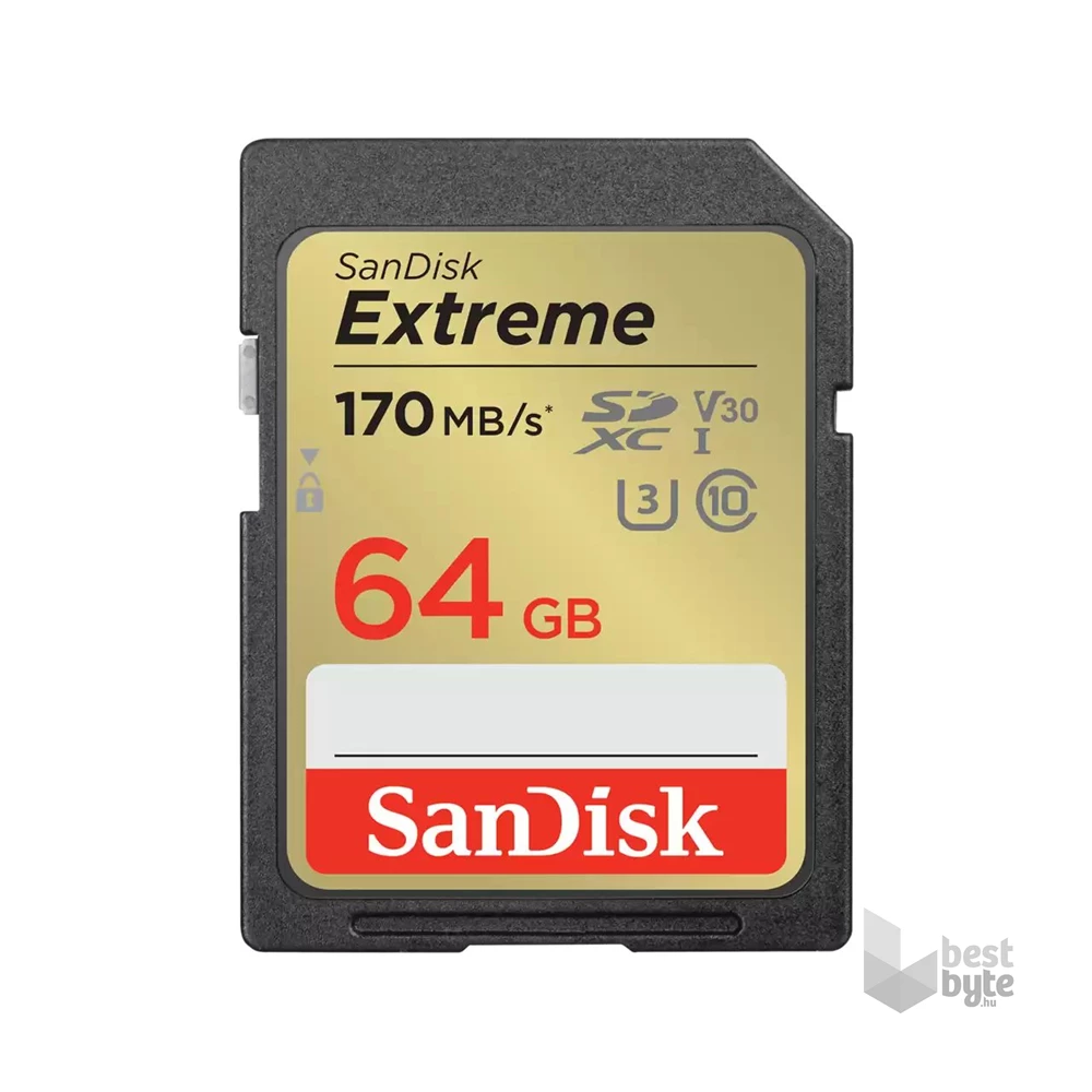 Sandisk 00121579 64GB SD Extreme (SDXC Class 10 UHS-I U3) memóriakártya