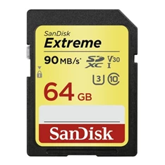 Sandisk 64GB SD (SDHC UHS-I U3) Extreme memória kártya