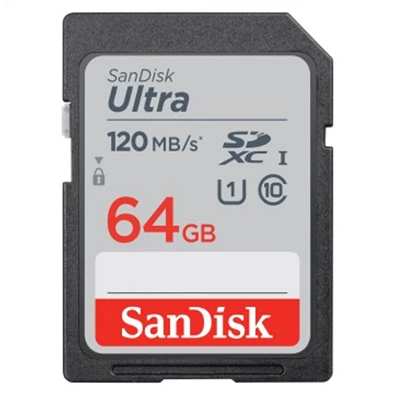 Sandisk 64GB SD (SDXC Class 10 UHS-I) Ultra memória kártya