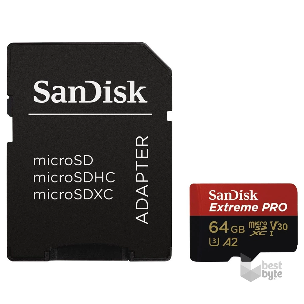 Sandisk 00214503 64GB SD micro Extreme Pro (SDHC Class 10 UHS-I U3) memóriakártya
