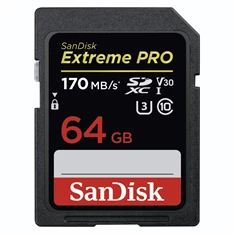 Sandisk 64GB SD (SDXC Class 10 UHS-I U3) Extreme Pro memória kártya