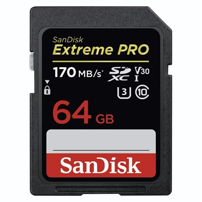 Sandisk 64GB SD (SDXC Class 10 UHS-I U3) Extreme Pro memória kártya