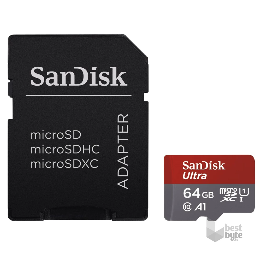 Sandisk 173448 64GB SD micro ( SDXC Class 10) Ultra Android memóriakártya adapterrel