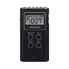 Sangean DT-120B AM/FM sztereó szintézeres fekete zsebrádió