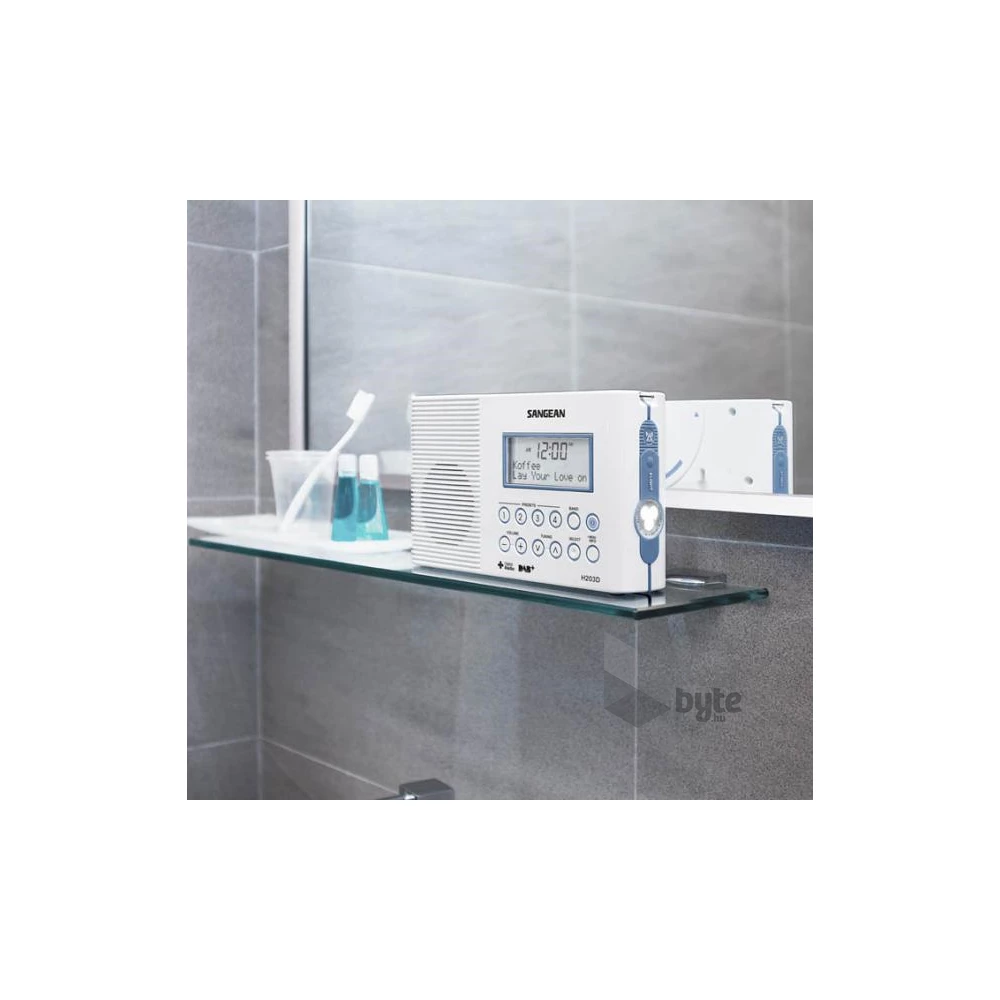 Sangean H-203+ DAB+/FM-RDS vízálló fürdőszobai rádió