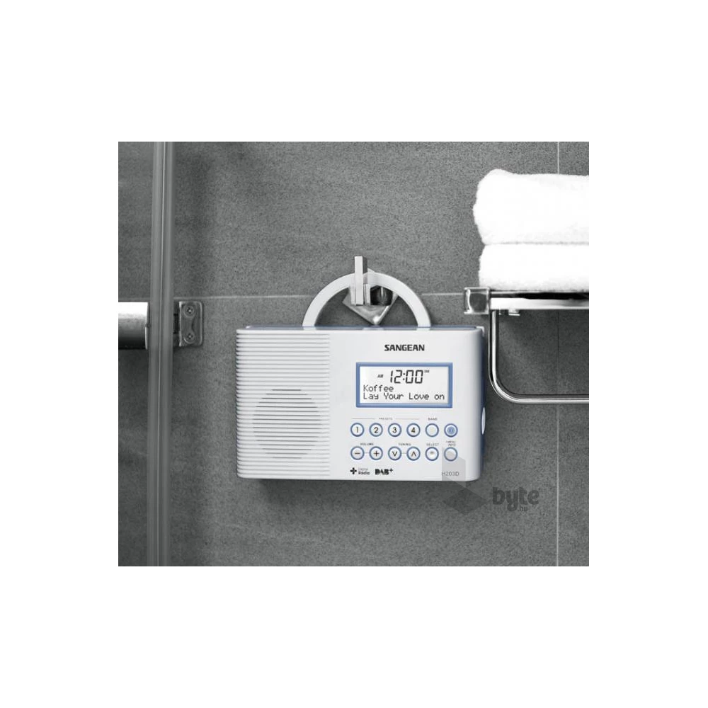 Sangean H-203+ DAB+/FM-RDS vízálló fürdőszobai rádió