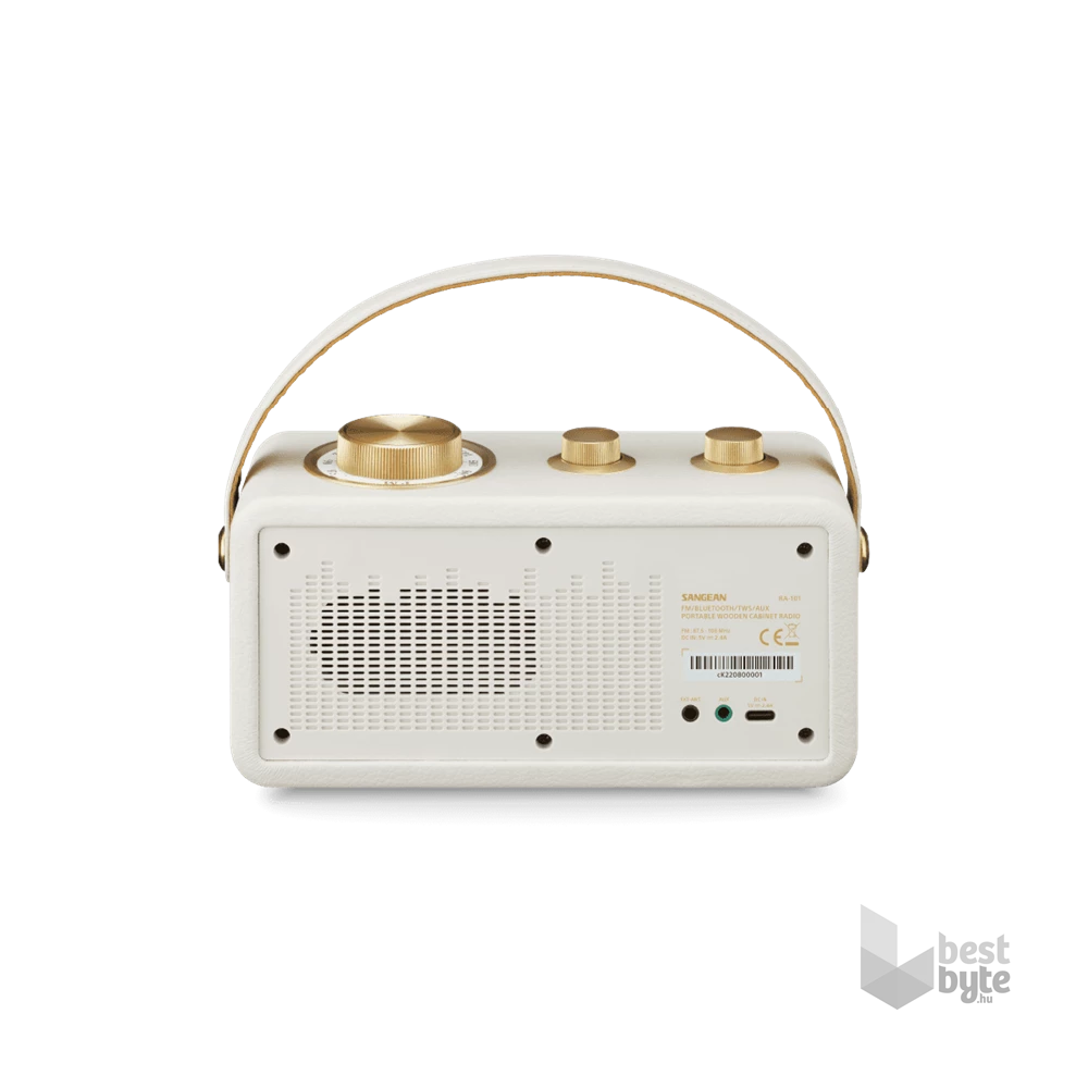 Sangean RA-101 I/G hordozható retro fehér Bluetooth/FM rádió