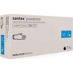 Santex púderes M-es méret 100db/doboz latex kesztyű