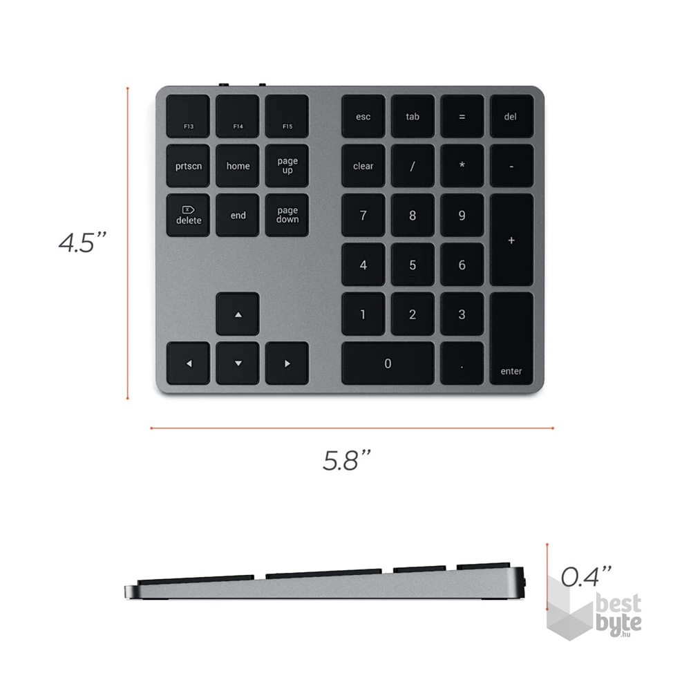Satechi ST-XLABKM Aluminium Bluetooth asztroszürke bővített numerikus billentyűzet