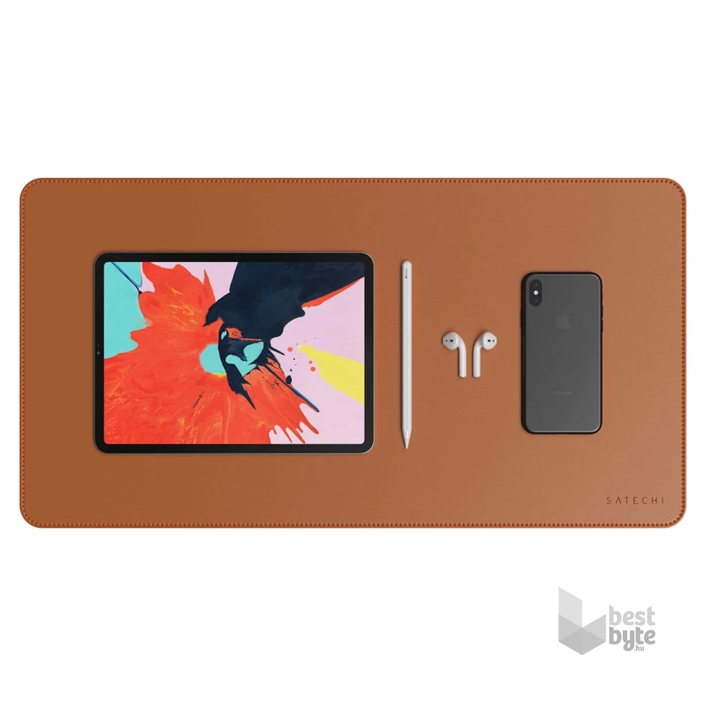 Satechi ST-LDMN Deskmate nagyméretű barna bőr egérpad