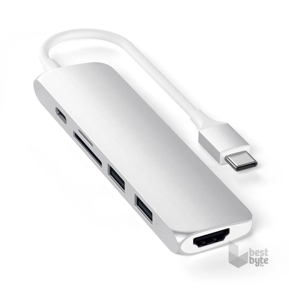 Satechi ST-SCMA2S Slim V2 Type-C ezüst HUB
