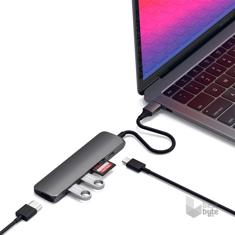 Satechi ST-SCMA2M Slim V2 Type-C asztroszürke HUB