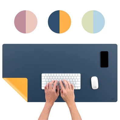 Sax műbőr kétoldalas kék-sárga íróasztal alátét