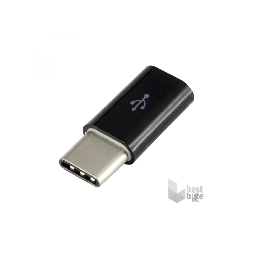 Sbox AD.USB-C B/R USB 2.0 anya - Type-C apa fekete adapter